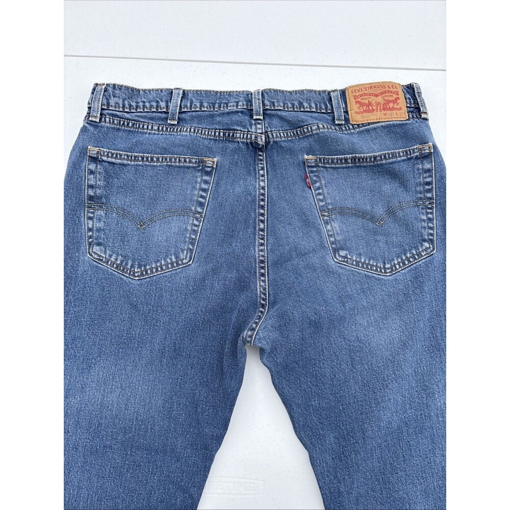 Levis 505 Jeans Mens 38x32 Blue Light Wash Straight Leg Regular Fit Denim Pants
